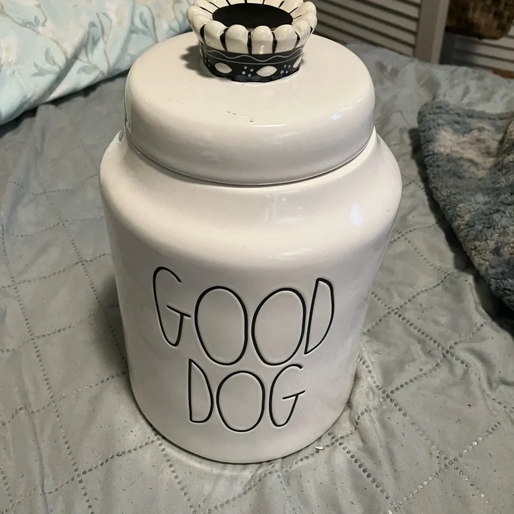 Rae Dunn GOOD DOG Large Ceramic Treat Canister